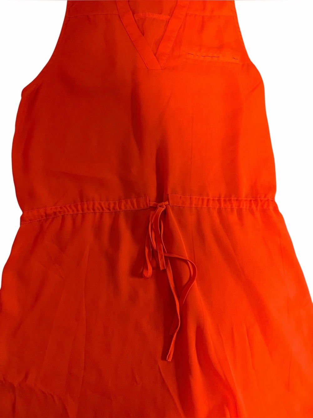 Umgee Vibrant Orange Cinch Waist Dress Sleeveless Medium Boho Shift Mini - Picture 6 of 6